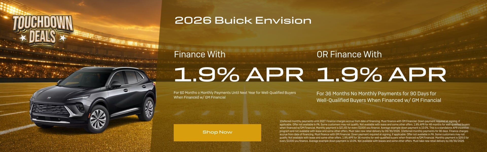 Shop Low Financing options with the Buick Envision 
