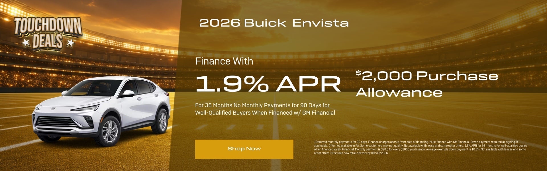 Low Financing options available on the Buick Envista